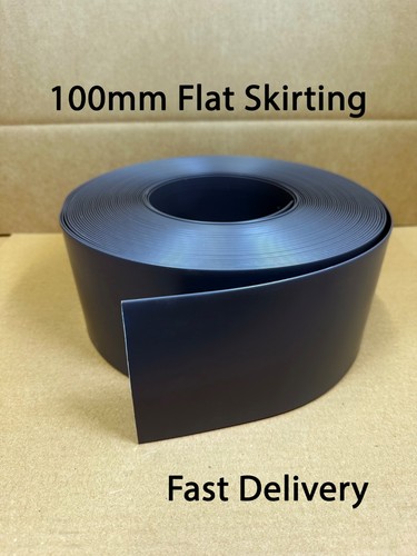 Black flat skirting board - black,
