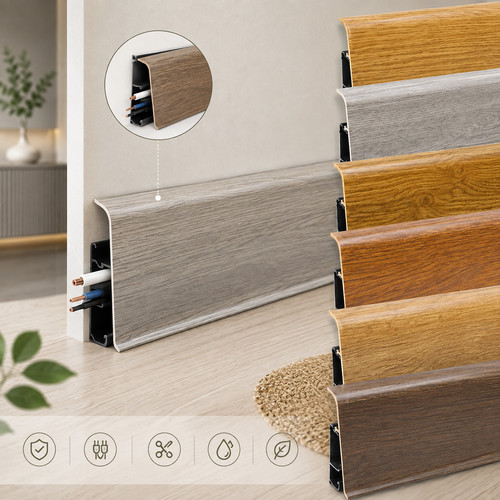 Pvc skirting board - skirting, cable